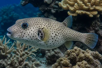 Arothron nigropunctatus Баллоон Риба са црним тачкама