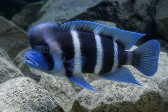Cyphotilapia frontosa blue zaire moba (Фронтоса Блуе Заире Моба)