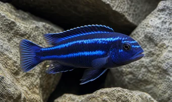 Melanochromis cyaneorhabdos Меланоцхромис Усгано