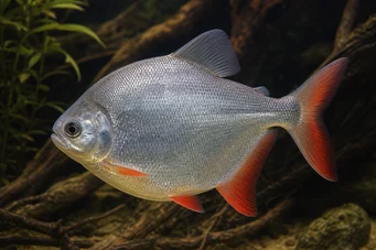 Myleus rubripinnis luna Метинис-Луне са црвеном куком
