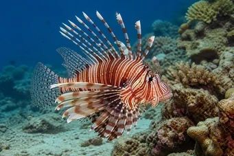 Pterois radiata (Зрачила бодовање рибе)